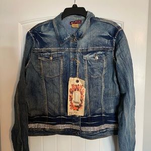 Ladies rhinestone Denim jacket